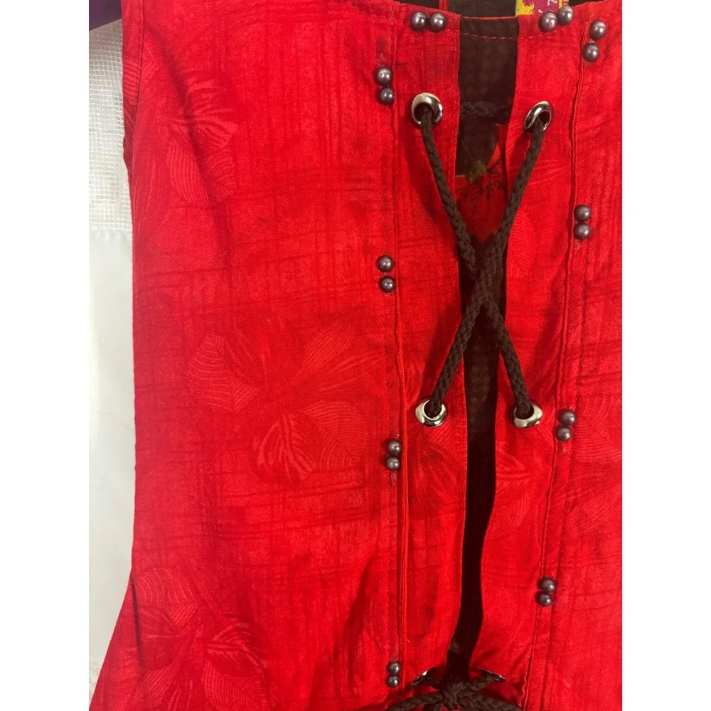 Little Girl's Vintage Red+Brown Folk‎ Dress